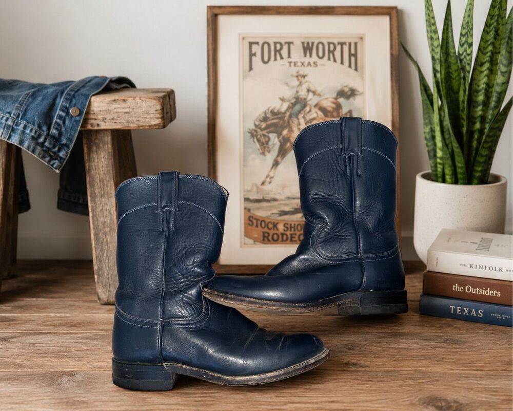 Ladies Justin Boots Blue   Size 6.5B  Style #L3057